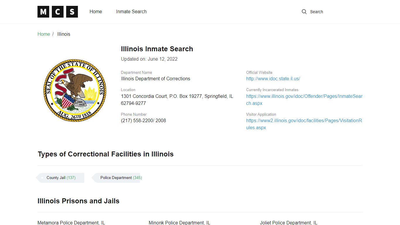 Illinois Inmate Search - Madison County Jail